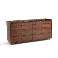 Комод Из орехового дерева и мрамора Noham единый размер оранжевый AM.PM  фото, kupilegko.ru